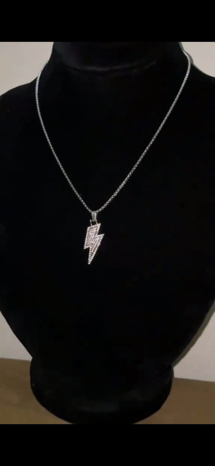 ICED LIGHTINING BOLT PENDANT
