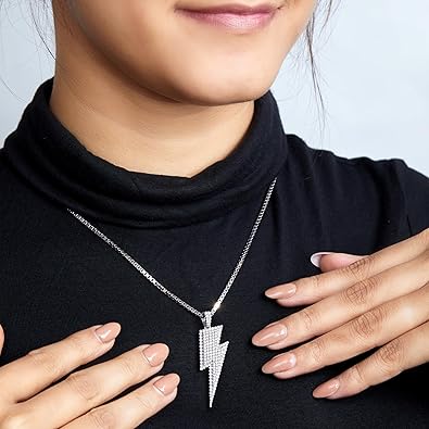 ICED LIGHTINING BOLT PENDANT