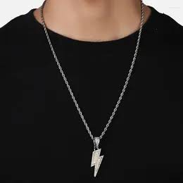 ICED LIGHTINING BOLT PENDANT