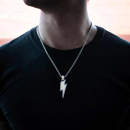 ICED LIGHTINING BOLT PENDANT