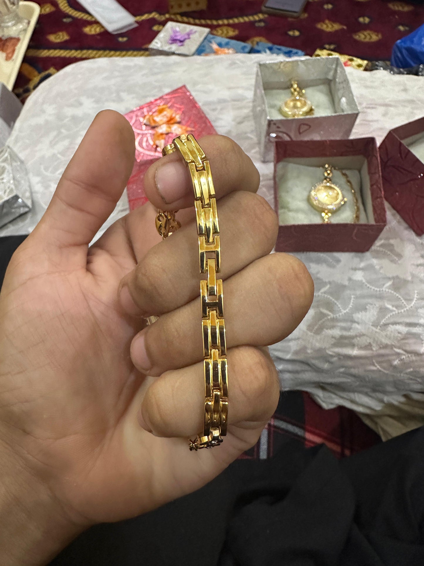 MIDI Crystal Accented Watch with Chain Link Bracelet