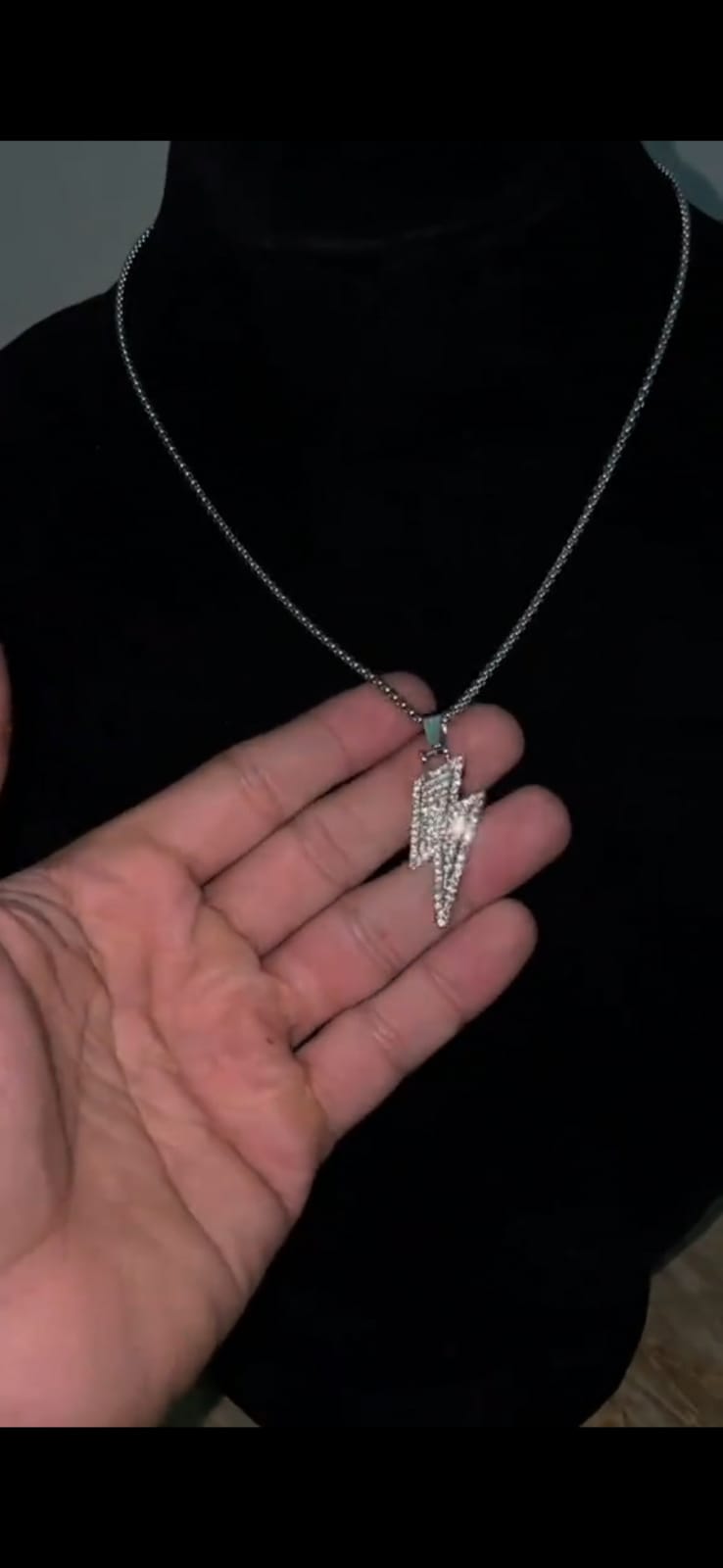 ICED LIGHTINING BOLT PENDANT